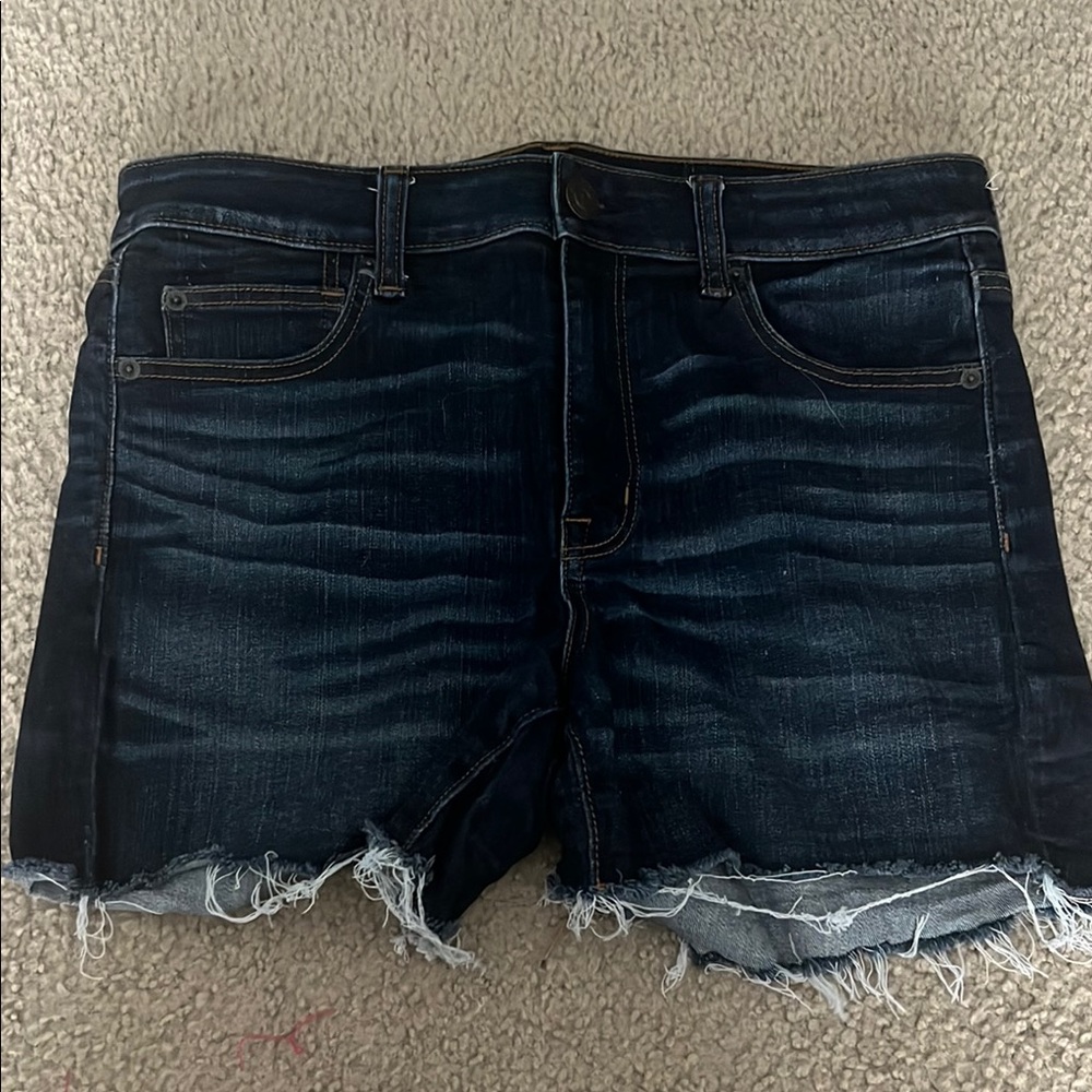 American Eagle Outfitters Blue Jean Shorts Distressed Hem